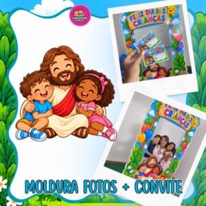 MOLDURA FOTOS JESUS E AS CRIANÇAS 🎈🎨