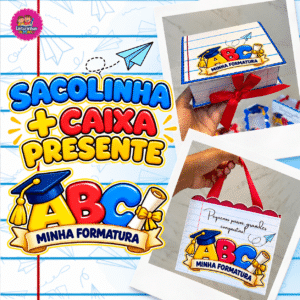 SACOLINHA + CAIXINHA PRESENTE FORMATURA ABC 🎓